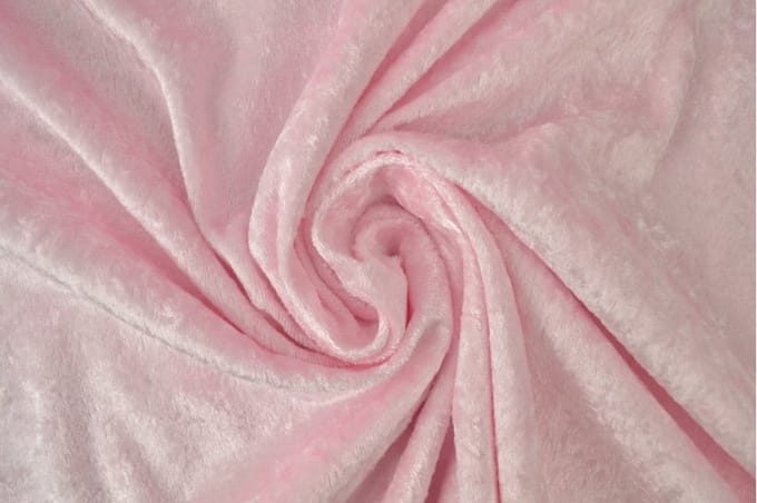 10 meter velours de panne - Lichtroze - Crushed velvet - 150cm breed