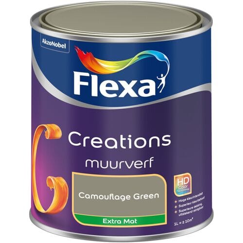 Flexa - Creations Muurverf Extra Mat - Camouflage Green - 1 L