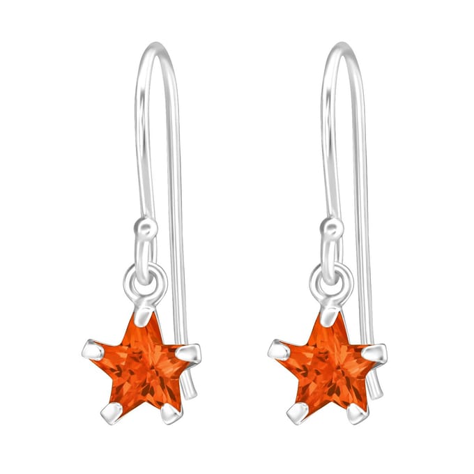 Montebello Oorbellen Begum Star - 925 Zilver E-Coating - ∅6mm - 17mm