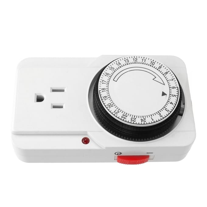 Mechanische Stopcontact Timer 24 Uurs Cyclus 3-polig 2 Modi Lichtindicator Inplugbare Elektrische Timer voor white
