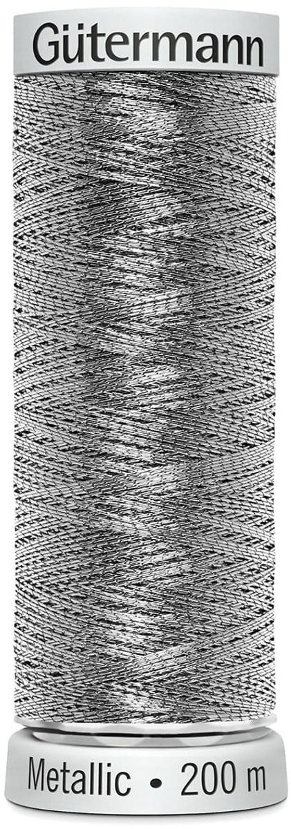 Gütermann Sulky Metallic borduurgaren, 200m, Kleur 7009 zilver