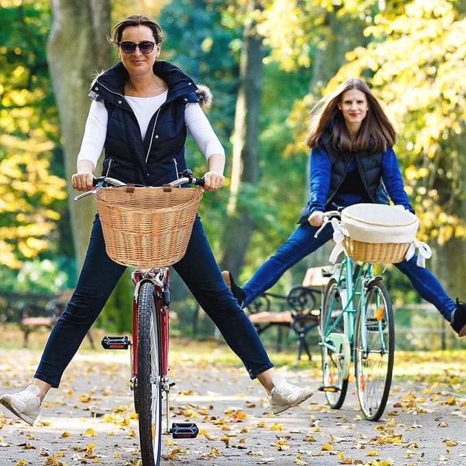 Wicker D-Shaped Bicycle Basket Front Handlebar - Waterproof Bike Storage Basket