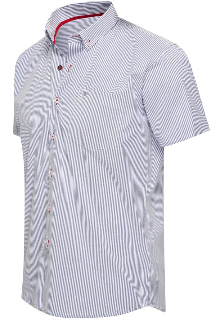Cappuccino Italia - Heren Overhemden Bronte Stretch - Blauw - Maat 3XL