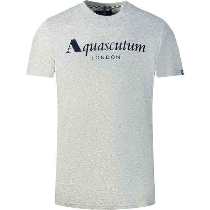 Aquascutum London Brand Logo Grey T-Shirt