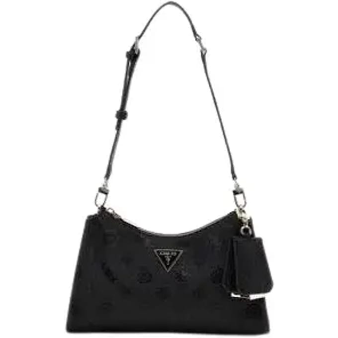 GUESS schoudertas Cresidia II Top Zip Shoulder Bag Dark Taupe Logo
