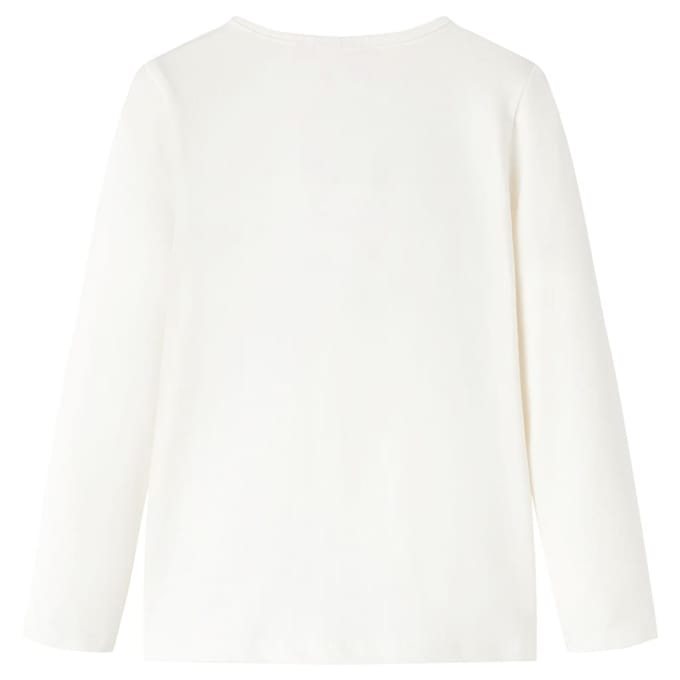 vidaXL - Kindershirt - met - lange - mouwen - 128 - ecru