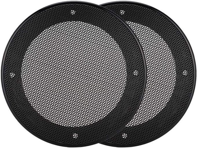 Luidsprekerafdekking van 10 cm, set van 2 stuks, zwart koudgewalst staal en ABS Sound Mesh - Bescherming voor luidsprekers.