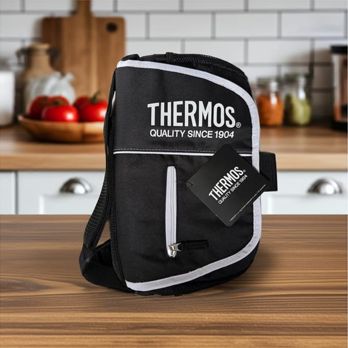 Thermos Messenger/Cool Bag | Messenger/Koeltas | 2.5 Liter | Zwart/Wit | Stijlvolle/Luxe Schoudertas | Heren/Dames/Kinderen