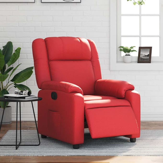 vidaXL - Fauteuil - verstelbaar - elektrisch - kunstleer - rood