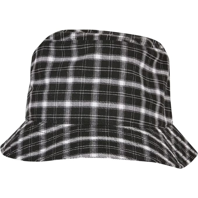 Flexfit - Check Bucket hat / Vissershoed - Zwart/Grijs