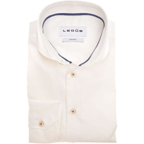 Ledûb Overhemd Elegant Cream Antiekwit-Blauw / male