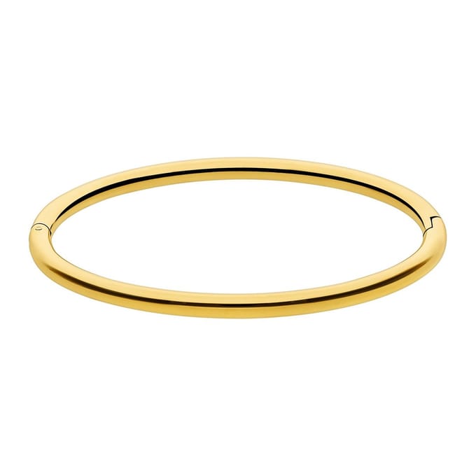 Lucardi Dames Stalen goldplated bangle - Armband - Staal - Goud - 62 dm