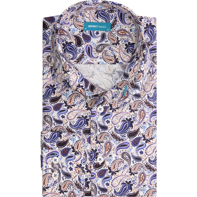 District Indigo District Indigo Overhemd Print   40