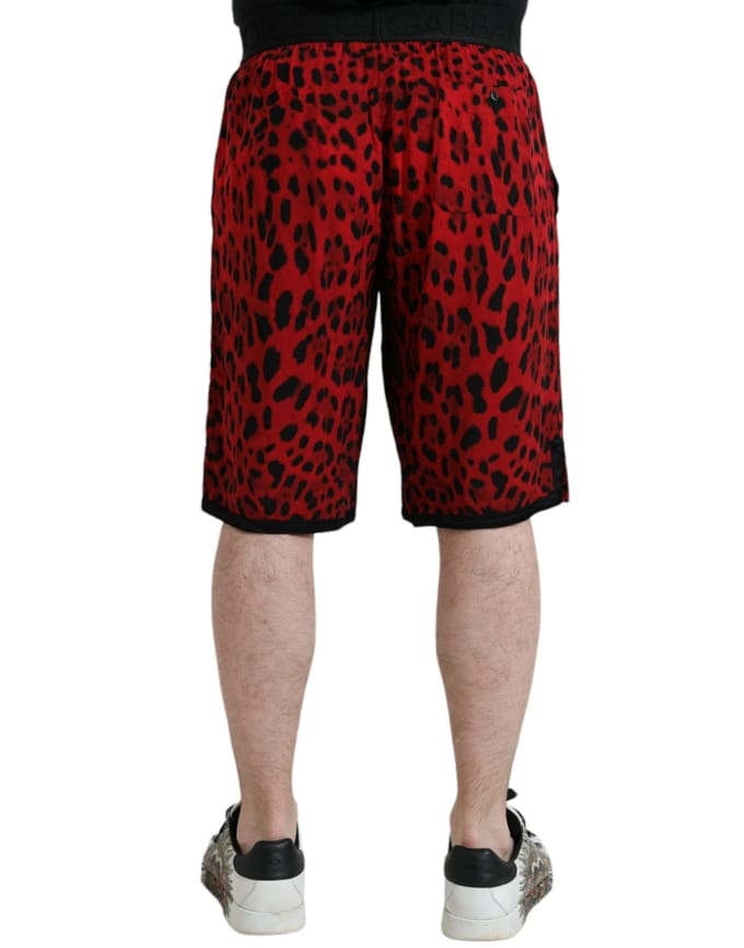 Rode Luipaardprint Shorts Stijl Pan75018