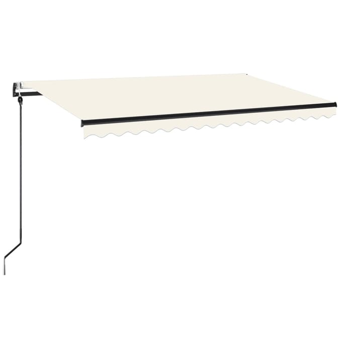 vidaXL - Uitschuifbare - luifel - Crèmekleurig - 400 - × - 350 - cm - Polyester
