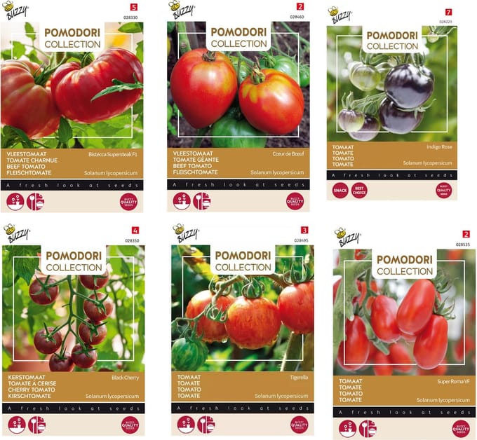 Groente zaden set van 6 verschillende tomaten zaden