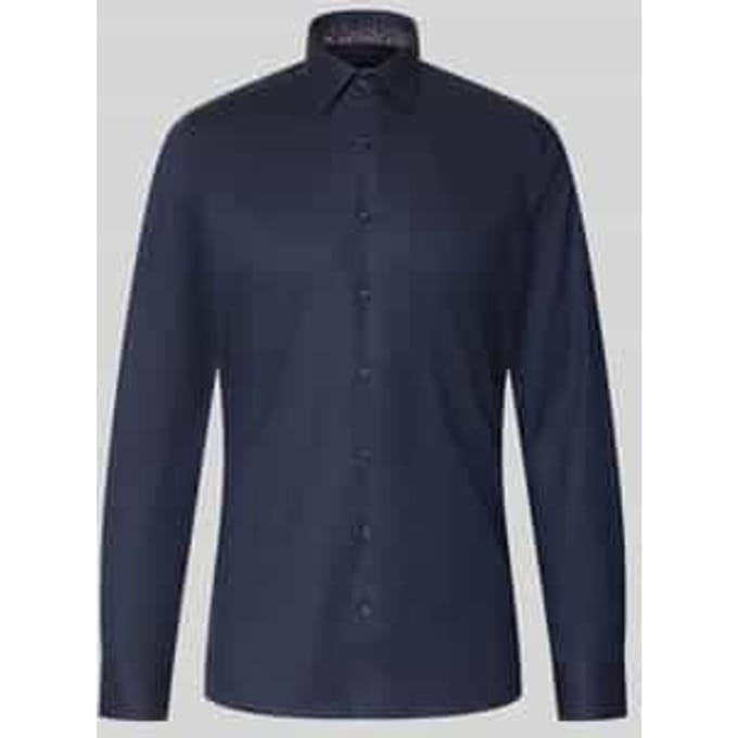 OLYMP Level Five Overhemd, Body Fit, Kent, Marineblauw