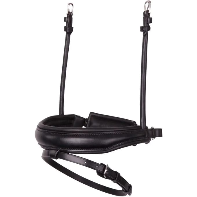 Ronde anatomische lederen paardenneusriem BR Equitation Pull-back