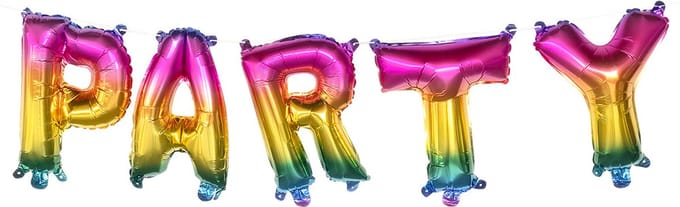 Boland - Folieballonslinger 'Party' regenboog - Multi - Letterballon