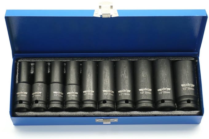Adler AD-10D - Lange Slagmoersets - Chroom-Molybdeen Staal - Professionele Kwaliteit