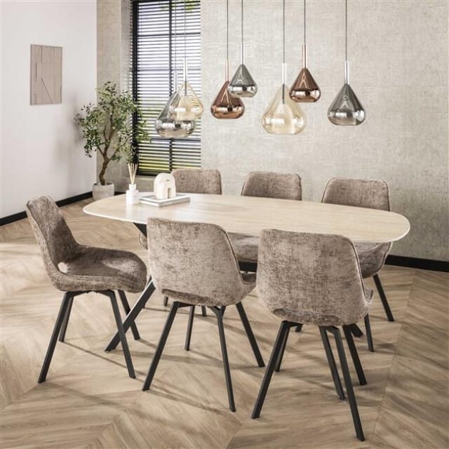 Hoyz Collection - Stoel Swivel - Rich Champagne - Set van 4