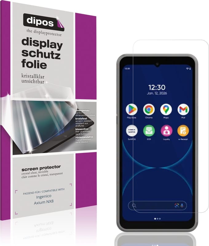 dipos – 4x Beschermfolie geschikt voor Ingenico Axium NX8 | Krasbestendige & heldere Screenprotector Ultra-Thin