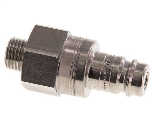 RVS DN 10 Luchtkoppeling Insteeknippel G 1/4 inch Buitendraad Double Shut-Off - CLP10-M-S-SV-P-014