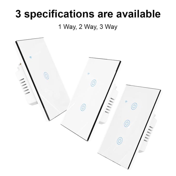 WiFi Touch Panel Switch Home Smart Switch Panel LED-indicatielampje Gehard glazen paneellicht 2 Way wit