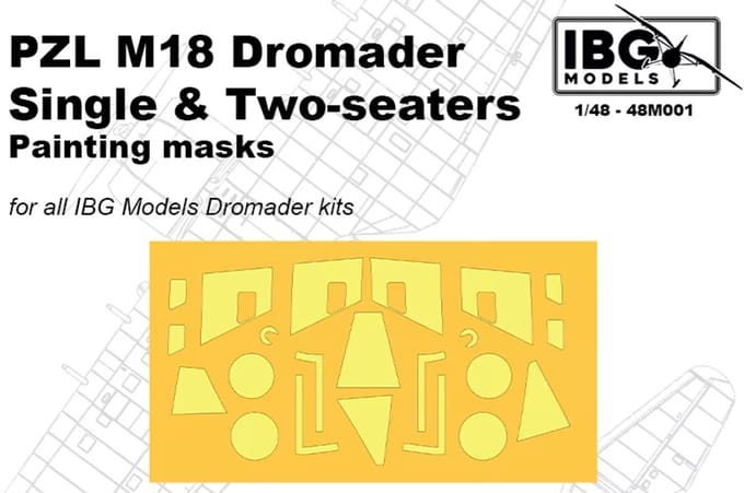IBG Models Modelbouwpakket - 48M001 Maskering voor PZL M18 Dromader - Accessoires set - 1:48 - Modelbouw