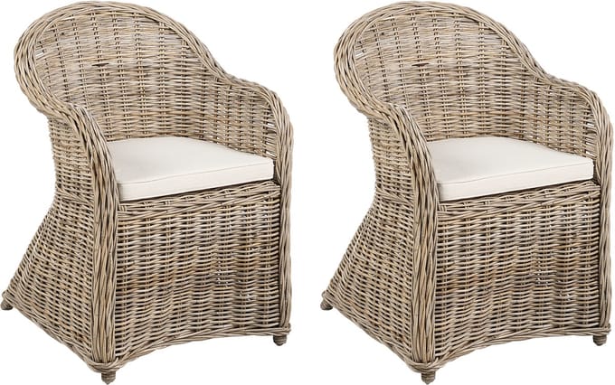 SUSUA II - Tuinstoel set van 2 - Lichtbeige - Rotan