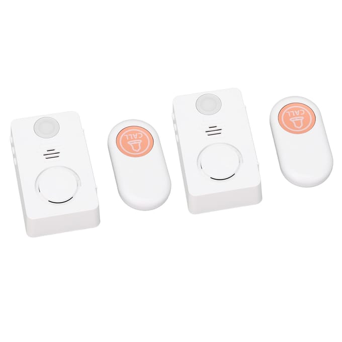 Draadloze Deurbel 200m Bereik 4 Volumeniveaus Waterbestendig RGB-licht 38 Beltonen Draadloze Pager white