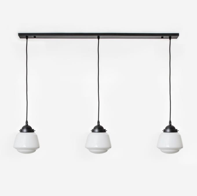 3 x High Button lampen aan plafondbalk Moonlight - Art Deco Trade