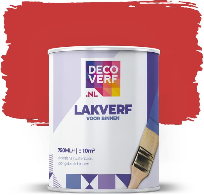 Decoverf lakverf vurigrood, 750ml