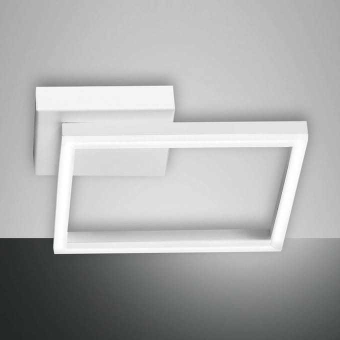 Fabas Luce LED plafondlamp Bard, 27x27cm, wit