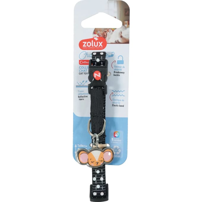 ZOLUX Kattenhalsband Chatouille met Muishanger - Zwart