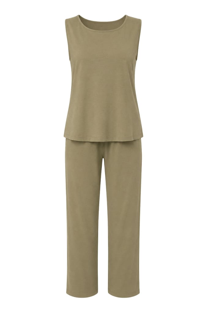 Mouwloos Vest en Wijde Pantalon Set