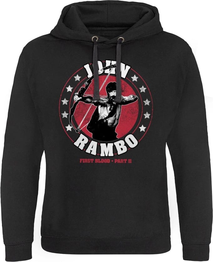 Rambo Hoodie/trui -2XL- John BOW Zwart