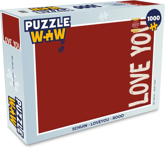 Puzzel Schuin - Loveyou - Rood - Legpuzzel - Puzzel 1000 stukjes volwassenen