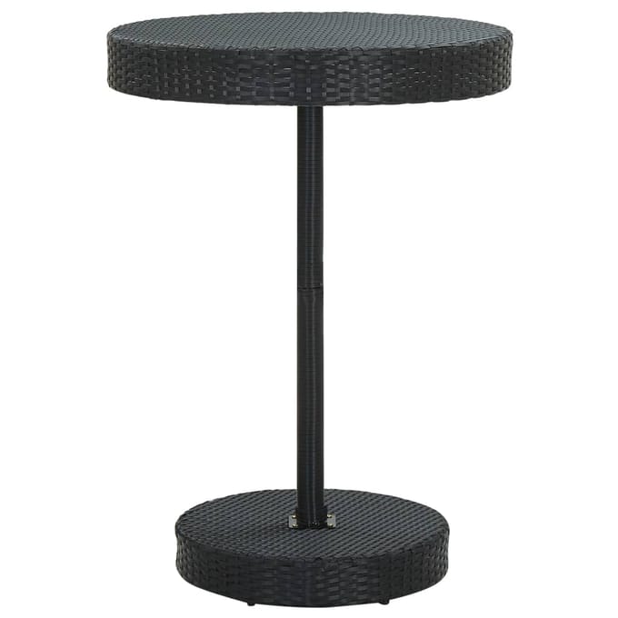 vidaXL - Tuintafel - 75,5x106 - cm - poly - rattan - zwart