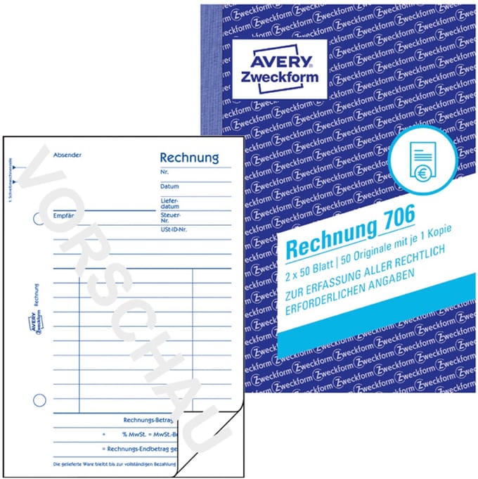 AVERY Zweckformulierenboek 'Factuur', SD, 4+1 GRATIS