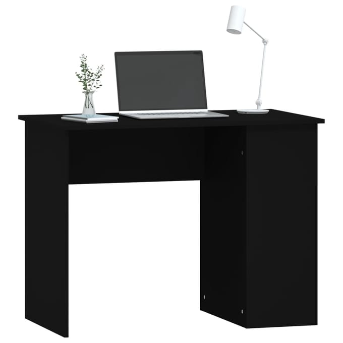 vidaXL - Bureau - 100x55x75 - cm - bewerkt - hout - zwart