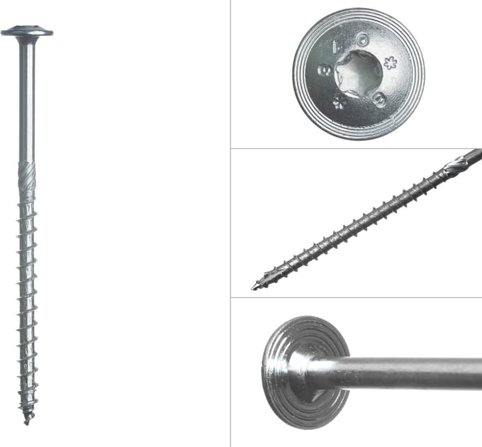 Wovar Tellerkopschroeven Verzinkt 8.0 x 140 mm Torx 40 | Doos 50 Stuks