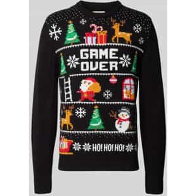 Gebreide pullover met ribboorden