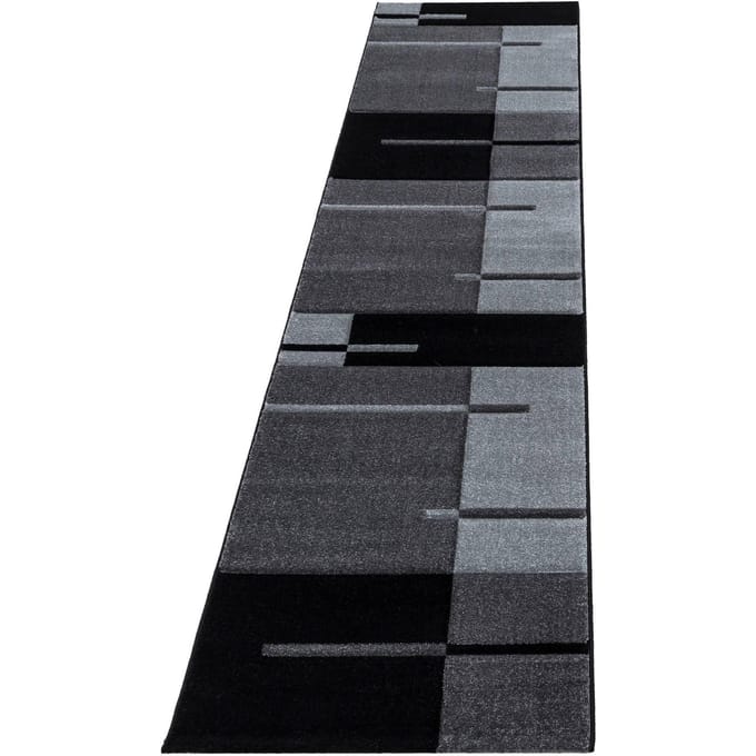 Hawaii Vloerkleed – Grijs – Laagpolig – Modern 3D-Design – 80x300 cm