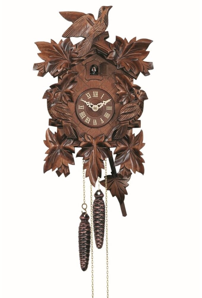 Engstler - 632_Q - Koekoeksklok - Kwarts - Notenhout - 35 cm