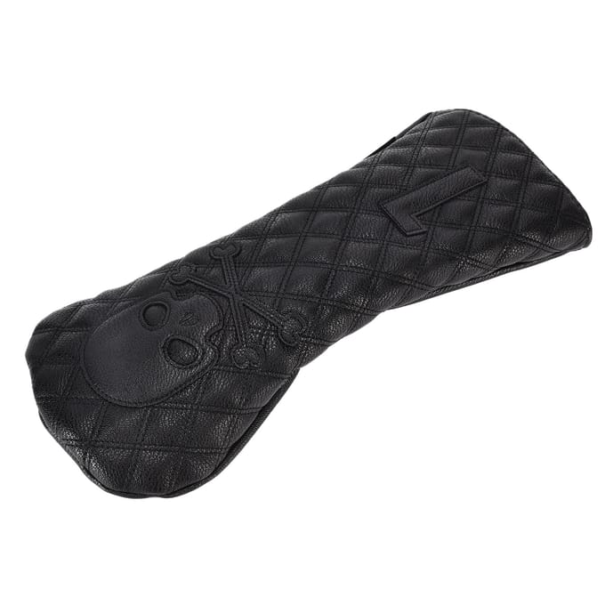 Couvre-tête de golf en cuir synthétique imperméable avec motif tête de mort black