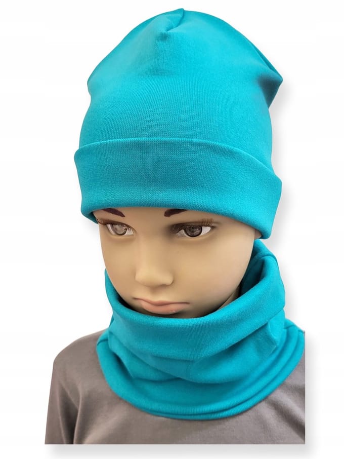 Dartomik - Baby Combi - Dubbele Muts - Sjaal Set - Maat 40-44 - Marine