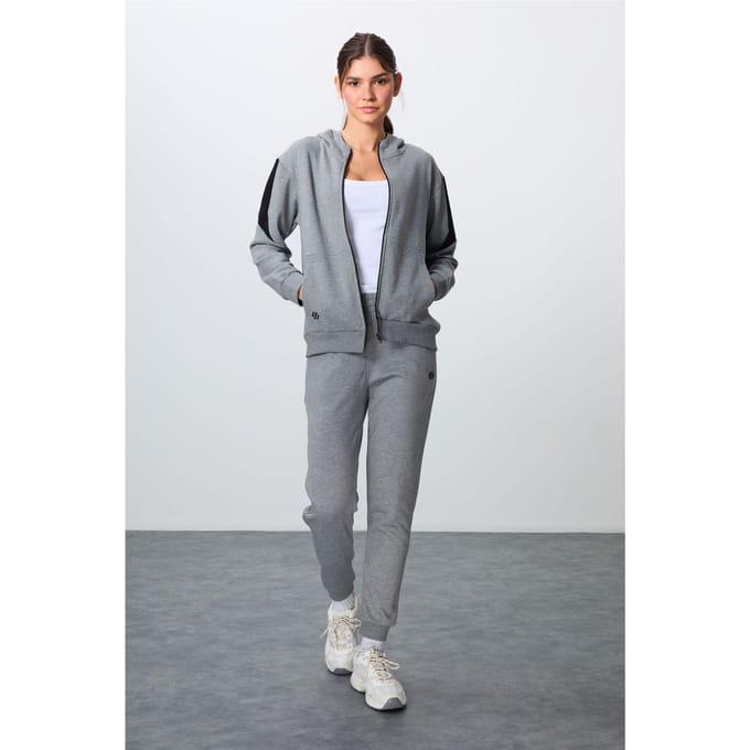 Oversized hoodie met rits en broek set