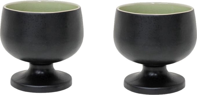 Costa Nova Riviera servies kom op voet Vert Frais lichtgroen 12 cm - set van 2
