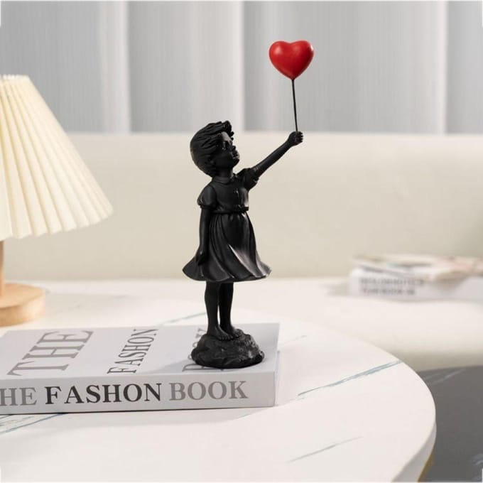 Hars Banksy Figuurtjes voor Interieur Bloemenwerper Standbeeld Sculptuur Huis Bureau Decor Kunst Collectie Objecten black